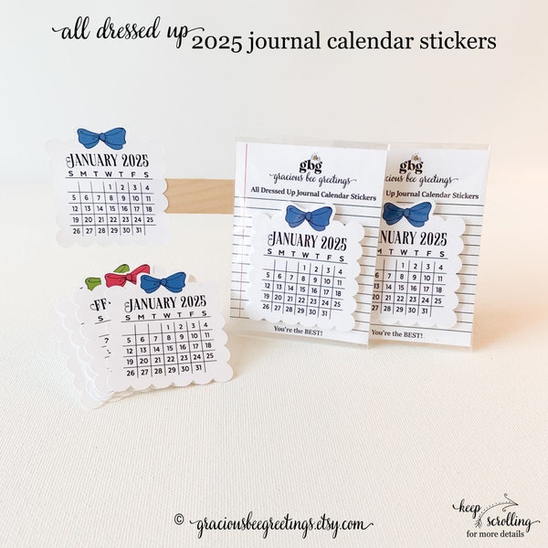Mini 2025 Calendars Adhesive Etsy
