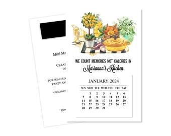 2024 Personalized Kitchen Magnet Calendar, 2024 Memories Magnet Calendar, 2024 Custom Desk Calendar 2024 Kitchen Desk Calendar, Gift for Her