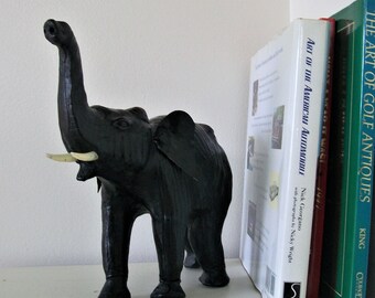 Leather Elephant Vintage Etsy