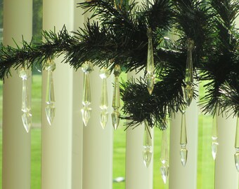 Décorations de glaçons, plastique vintage avec teinte dorée, superbe mariage dans un jardin en plein air, couronne d'extérieur ou décoration, 12 pièces au total