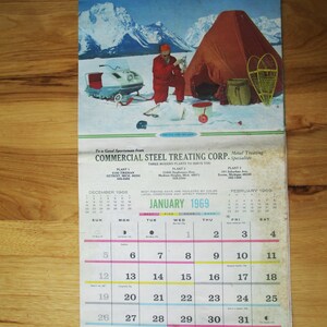 Calendar 1969 Outdoor Trails Collectable Calendar From Steel Treating Co.  in Michigan With Each Page Detailing Different Outdoor Activity - Etsy