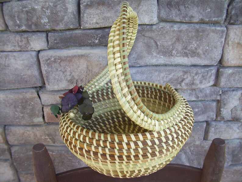 Charleston Gullah Sweetgrass Shandle Basket Etsy