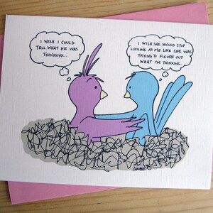 Tarjeta de felicitación de amor: dibujos animados de pájaros