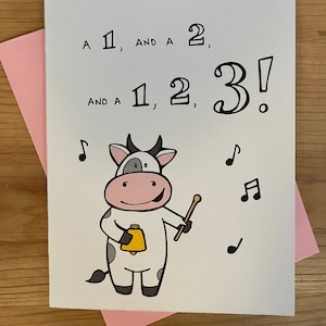Kindergeburtstag Karte: Kuh Cartoon