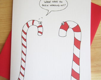 Weihnachtskarte: Zuckerstange Cartoon