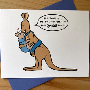Carte de fête des mères : dessin animé kangourou