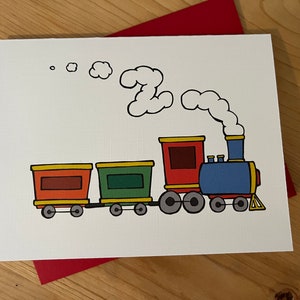 Carte 2e anniversaire : dessin animé train