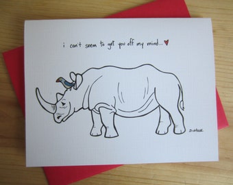 Love Greeting Card: Rhinoceros Cartoon