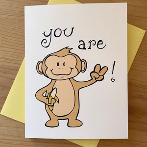 2nd Birthday Card: Monkey Cartoon