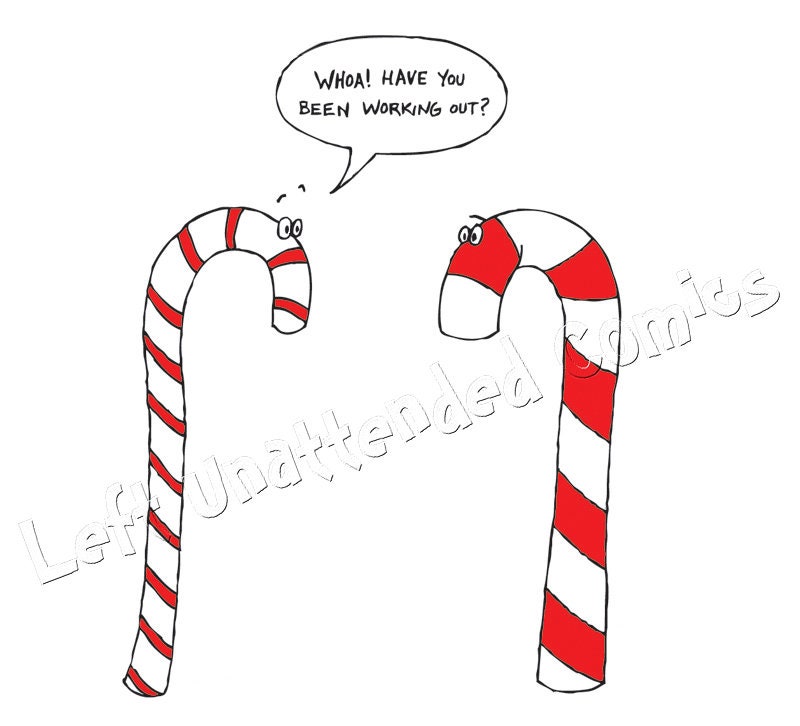 Christmas Card Candy Cane Cartoon Etsy