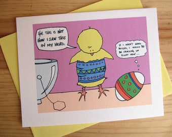 Osterkarte: Küken Cartoon