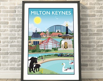 Milton Keynes, Buckinghamshire - capturez un souvenir avec des impressions de voyage, des cartes et des cadeaux signés par Tabitha Mary