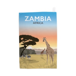 Zambia, Africa Tea Towel - by Tabitha Mary - Travel prints and gifts