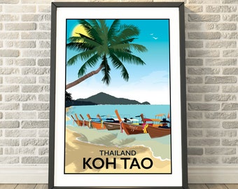 Koh Tao, Thailand greetings card or print, signed by Tabitha Mary travel artist