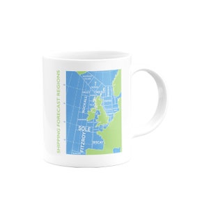 Expédition : carte des régions avec carte météo Mug - par Tabitha Mary - Affiches de voyage et cadeaux