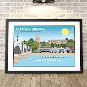 Putney Bridge Boat Race, London River Thames -  capturing a memory - Travel prints and gifts by Tabitha Mary