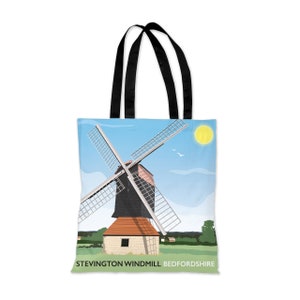 Stevington Windmill, torba typu tote w Bedfordshire - autorstwa Tabitha Mary - wydruki i prezenty podróżnicze