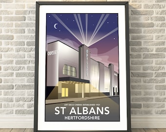 オデッセイ シネマ、セント アルバンズ、ハートフォードシャー - 思い出を刻む - タビサ メアリーによる旅行プリントとギフト