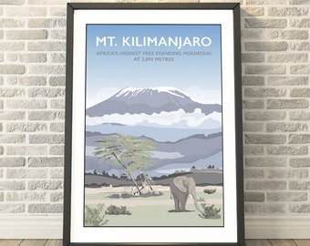 Mount Kilimanjaro, Africa Mountain NEW version -  capturing a memory - Travel prints and gifts by Tabitha Mary