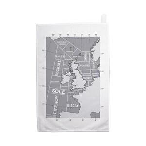 Carte des régions de prévision des livraisons en torchon gris - par Tabitha Mary - Affiches de voyage et cadeaux
