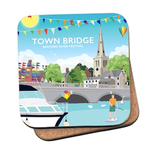 Town Bridge, Bedford River Festival Placemat - travel prints, gifts by Tabitha Mary