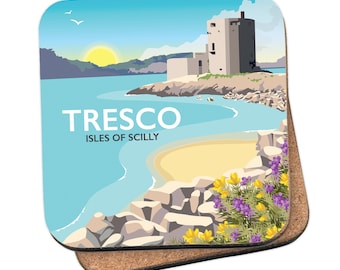 Tresco, Scilly-Inseln, Cornwall Untersetzer - von Tabitha Mary - Reisedrucke und Geschenke