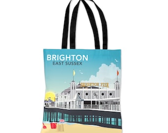 Brighton Pier, East Sussex Tote Bag - by Tabitha Mary - Travel prints and gifts