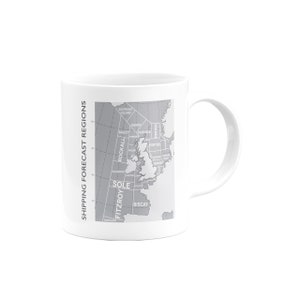 Versand Forecast Regions Map in grau - Tasse - von Tabitha Mary - Reisedrucke und Geschenke