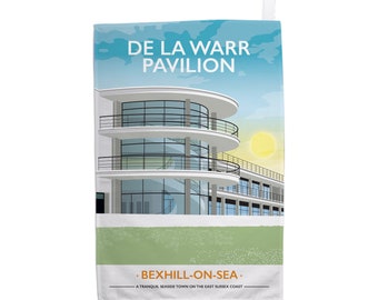 De La Warr Pavilion, Bexhill-on-sea, East Sussex Tea Towel - by Tabitha Mary - Travel prints and gifts