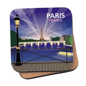 Paris at night, Eiffel Tower, River Seine, France Placemat - by Tabitha Mary - Travel prints and gifts