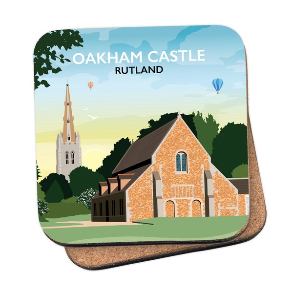 Oakham Castle, Rutland, East Midlands Coaster - travel prints, cards & gifts by Tabitha Mary