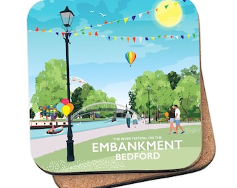 Posavasos del festival del río Bedford Embankment: impresiones de viajes y regalos de Tabitha Mary