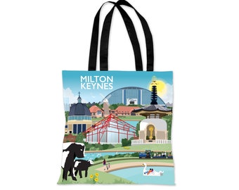 Milton Keynes, Buckinghamshire Tote Bag - by Tabitha Mary - Travel prints and gifts