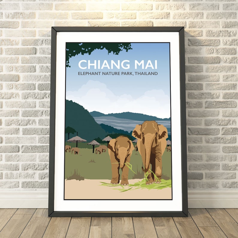 Thailand Print by Tabitha Mary Chiang Mai Elephant Nature Park