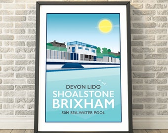 Shoalstone Lido, Brixham, Devon -  capturing a memory - Travel prints and gifts by Tabitha Mary