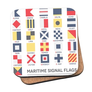 Maritime Signal Flags Alphabet Coaster - by Tabitha Mary - Travel prints and gifts
