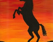 Horse at Sunset 8"x10" Original Painting