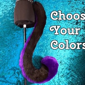 Split Two-Tone Curled Cat Tail