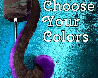 Split Two-Tone Curled Cat Tail
