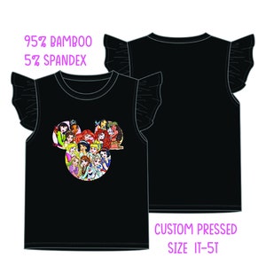 Chonky Cheeks BAMBOO Viscose Disney Princess Ruffle top