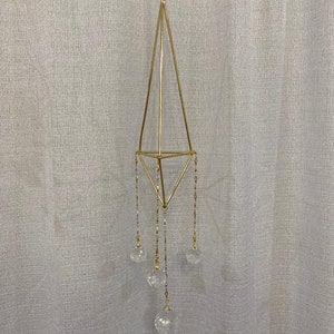 Geometric hanging crystal sun catcher planter