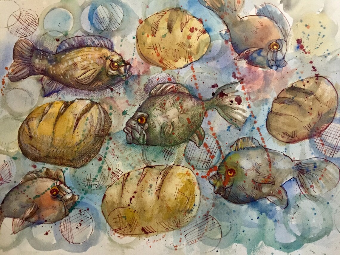 Watercolor Painting Christian Theme 18x24 | Etsy