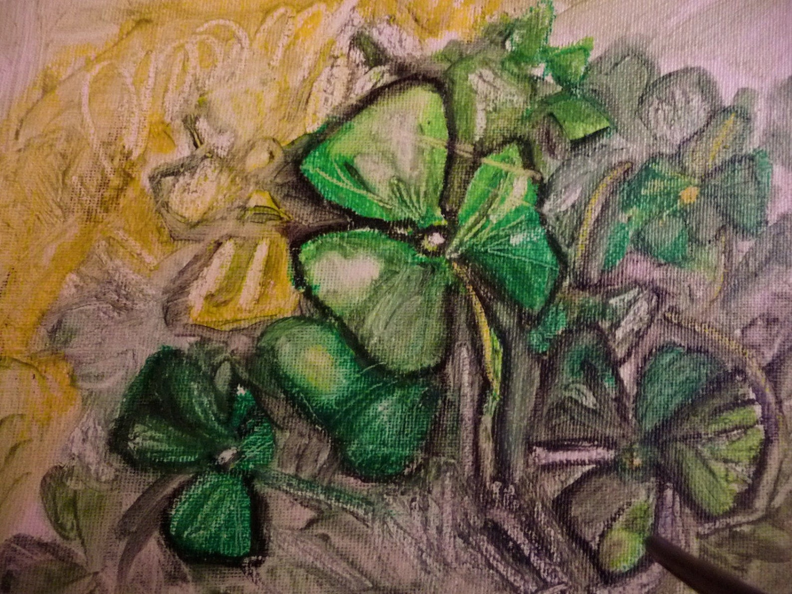 ORIGINAL Oil Painting of Irish Shamrocks Small Original Wall Etsy