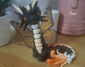 Polymer clay monarch butterfly fairy dragon
