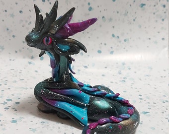 Polymer clay galaxy dragon