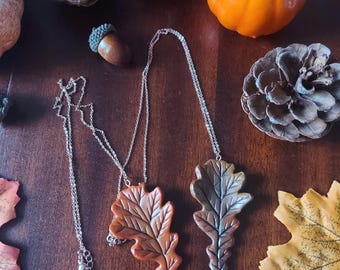 Autumn Oak leaf necklace