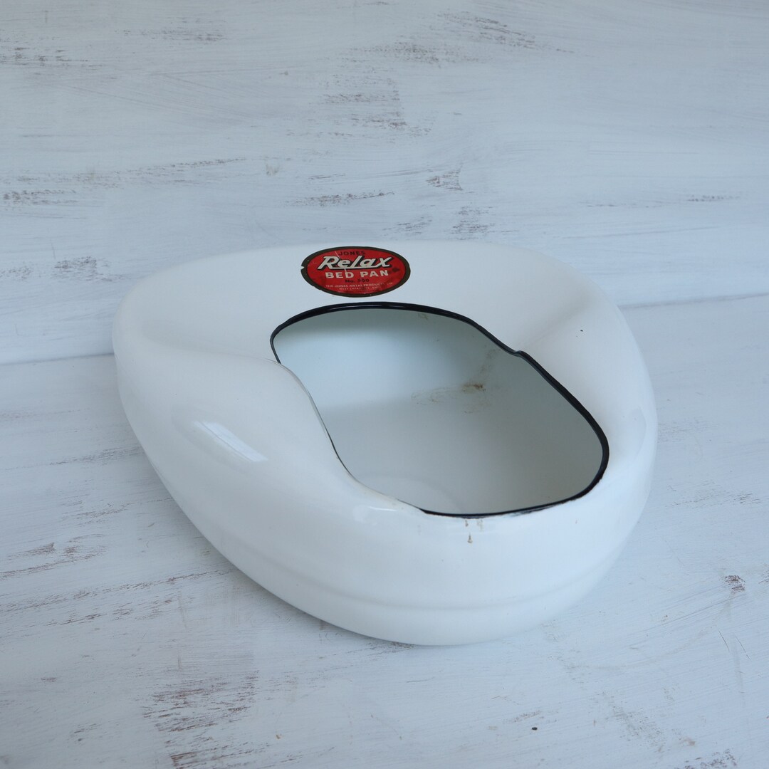 Vintage White Enamel Bedpan Jones Relax Bedpan Etsy