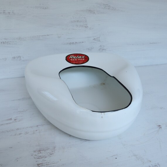 Vintage White Enamel Bedpan Jones Relax Bedpan Etsy