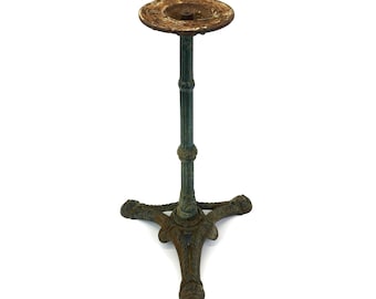 Antique Cast Iron Table Base Victorian Pedestal Plant Stand 28 Inch
