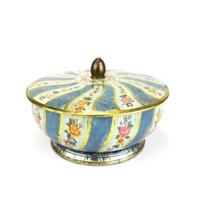 Vintage English Decorative Tin with Lid